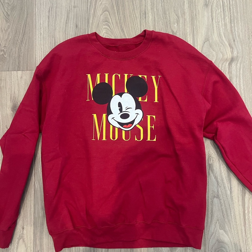 Disney Red Mickey Mouse Crewneck Sweater